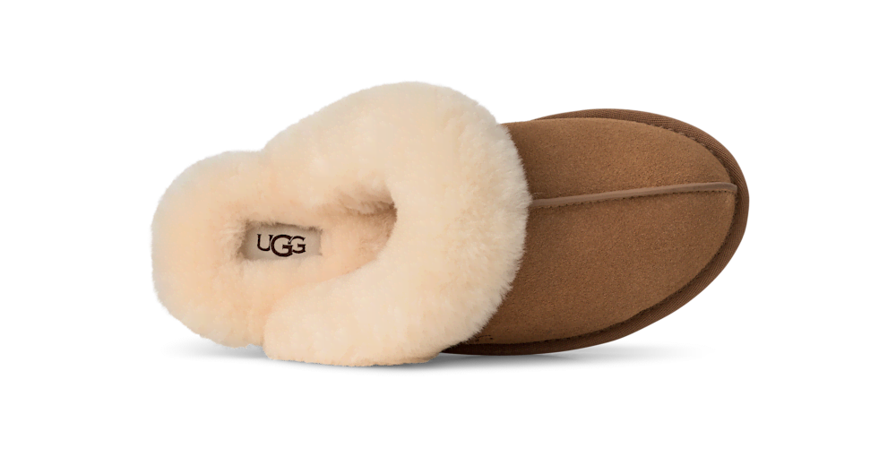 Women's Suede Sheepskin Slide Slipper - Espresso