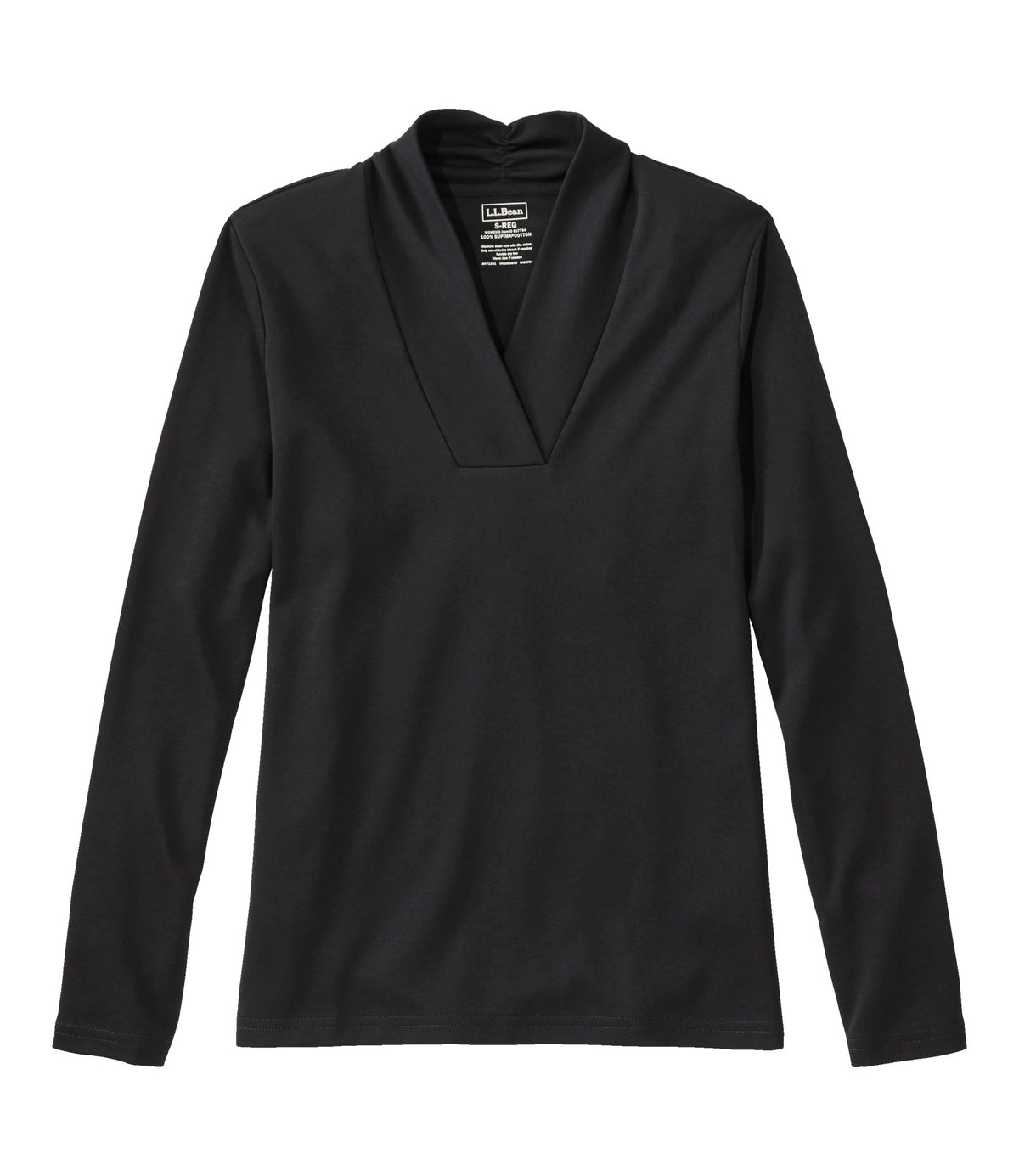Women's Pima Cotton Shawl Collar T-Shirt - Blue