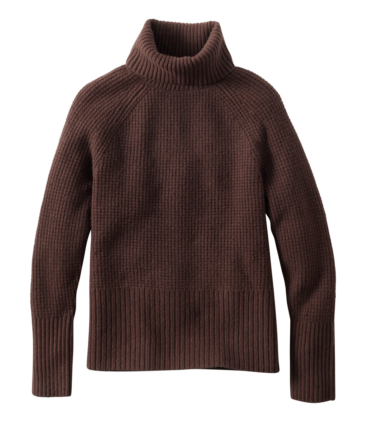 Women's Waffle Knit Turtleneck Sweater - Black