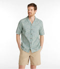 Men's Short-Sleeve Cotton Print Shirt - Brown
