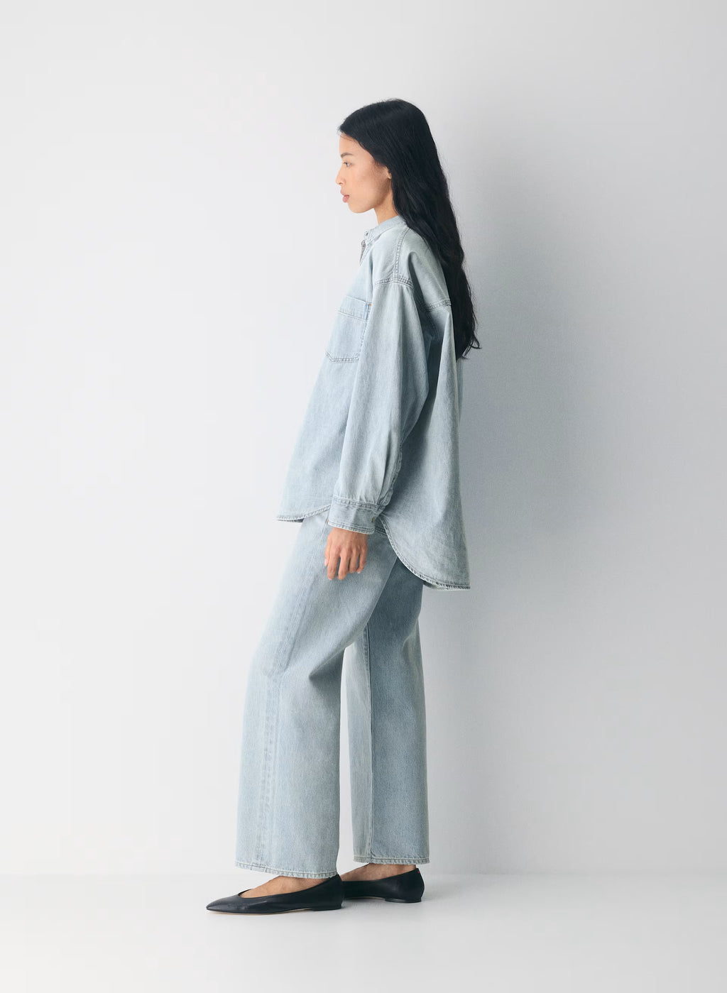 Oversized Hemp Blend Denim Shirt - Indigo
