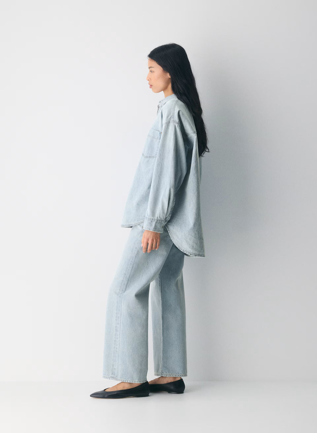 Oversized Hemp Blend Denim Shirt - Indigo