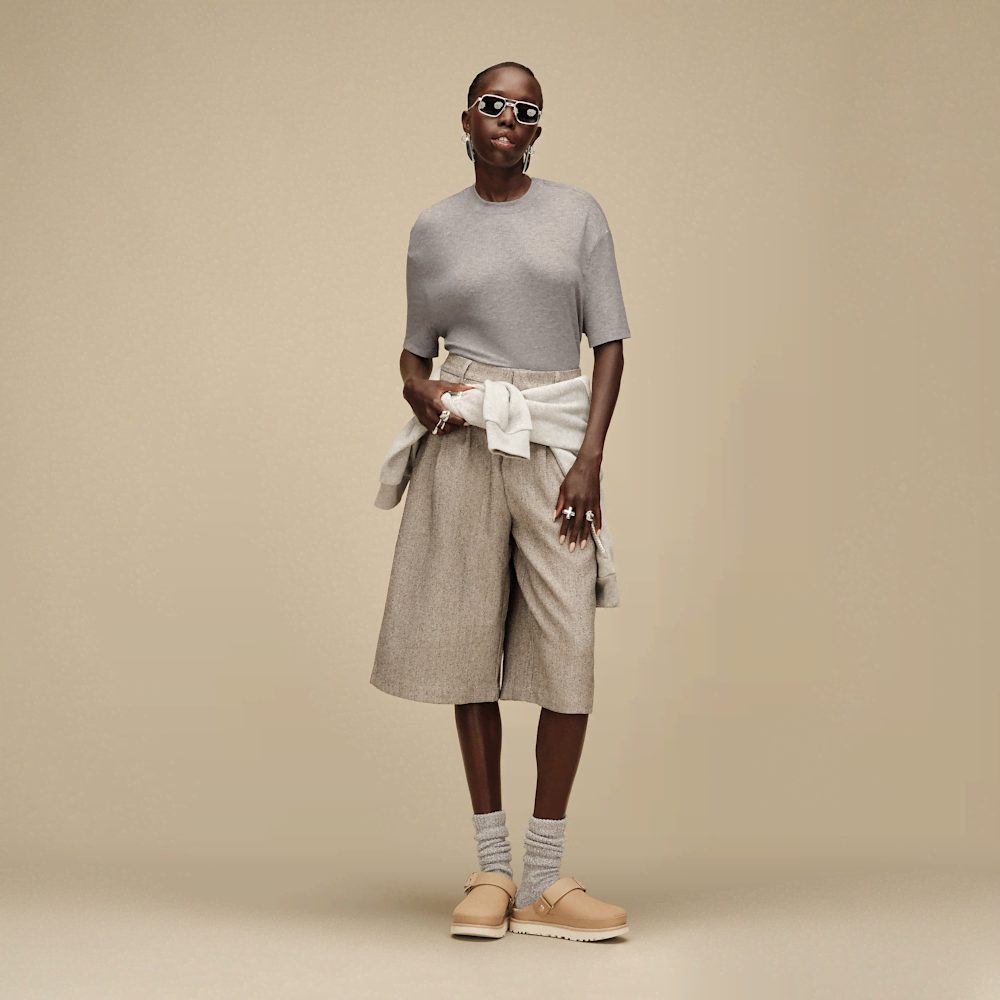 Slouchy Cotton Blend Crew Socks - Allspice