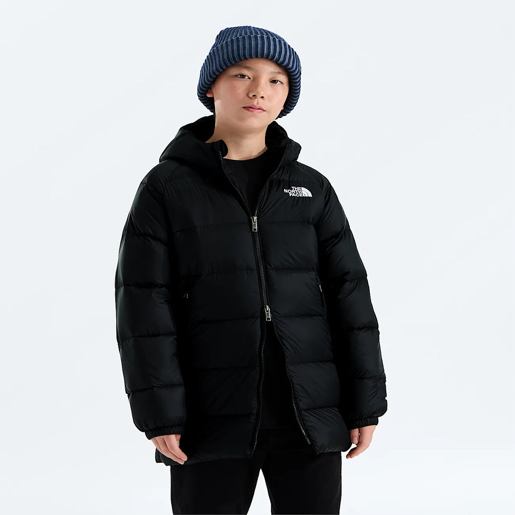Kids' Down Hooded Parka - Black