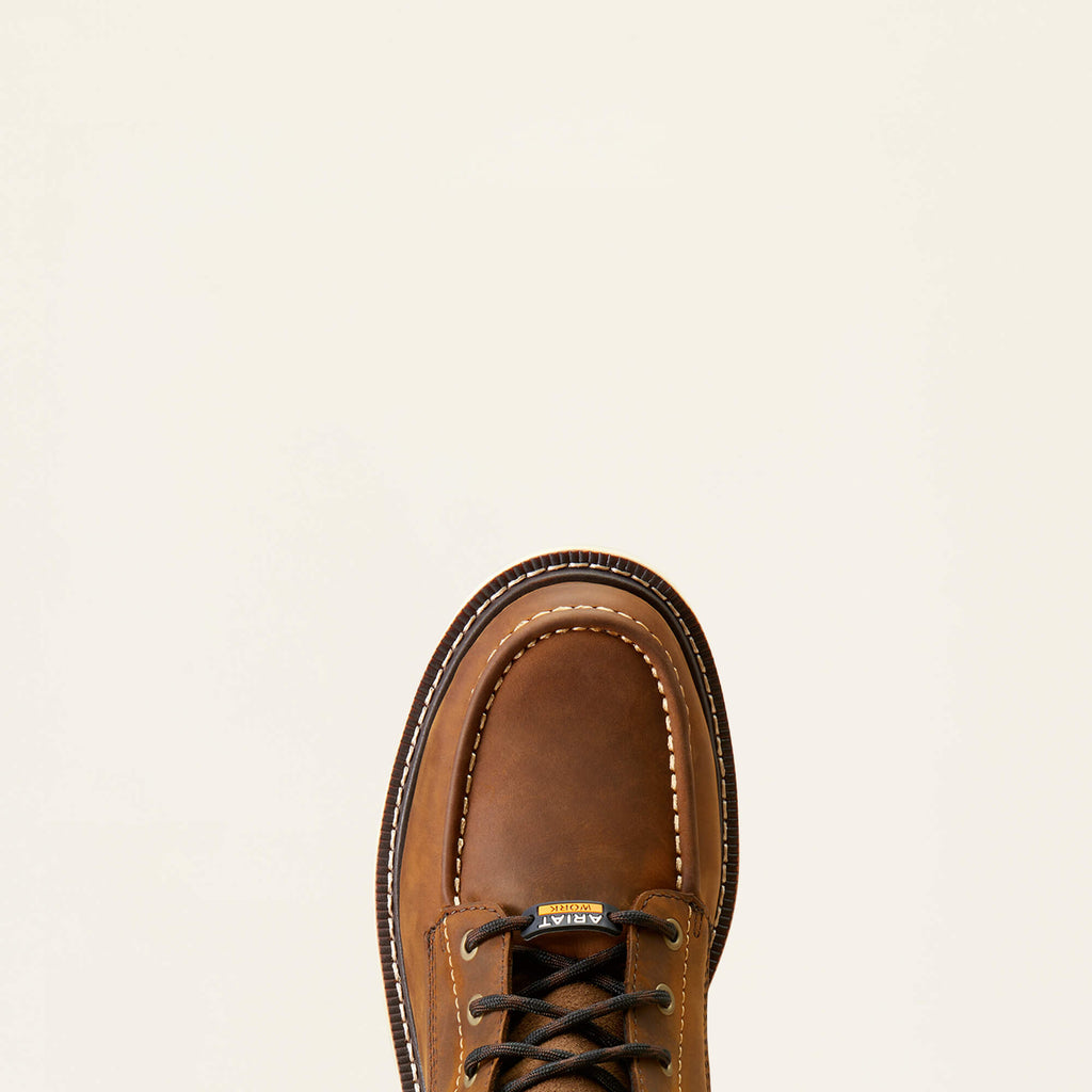 Waterproof Composite Toe Moc Toe Work Boot - Brown