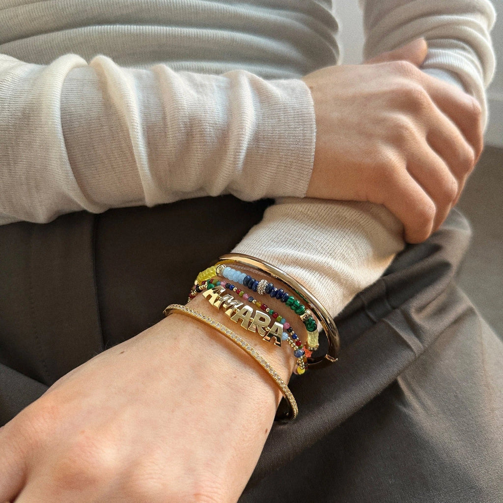 Personalized Three-Strand Beaded Bracelet
