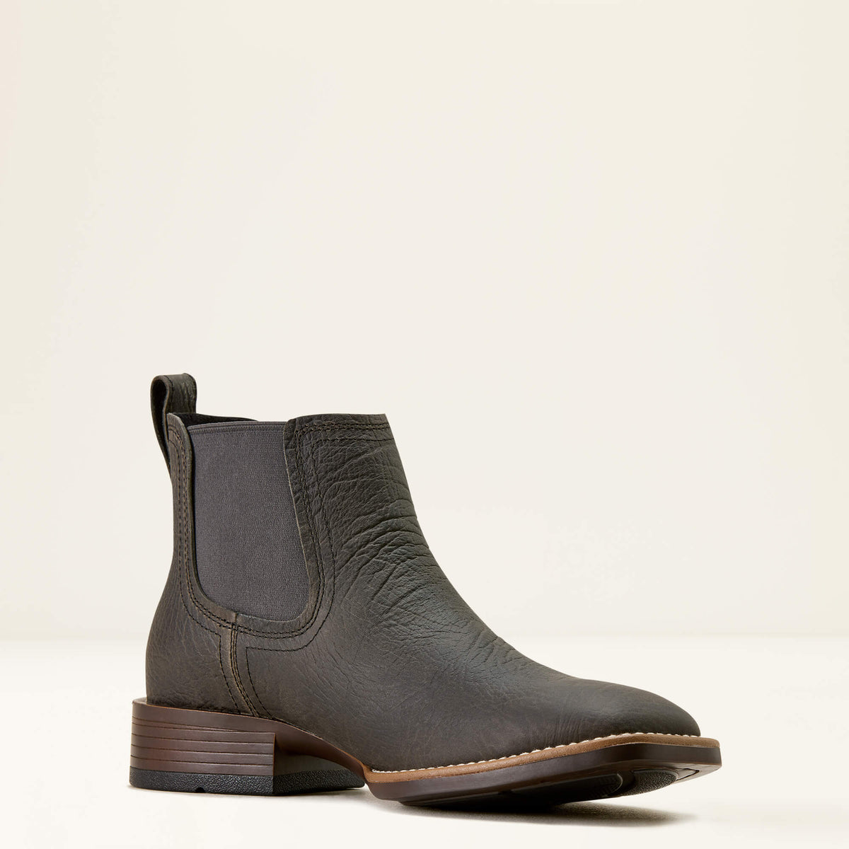 Men's Suede Wide Square Toe Chelsea Boots - Navy