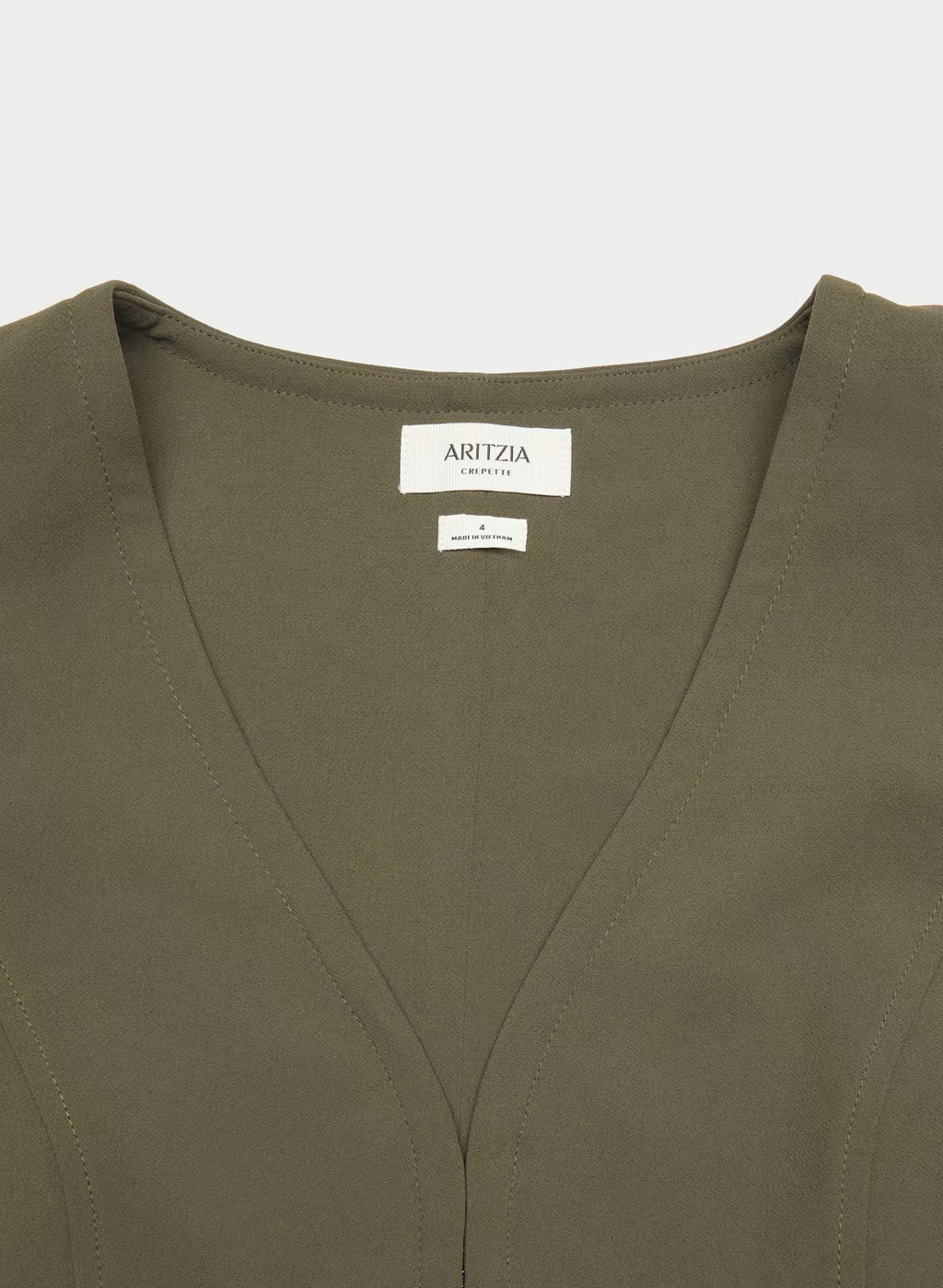 Lined Tailored Suit Vest - Olive