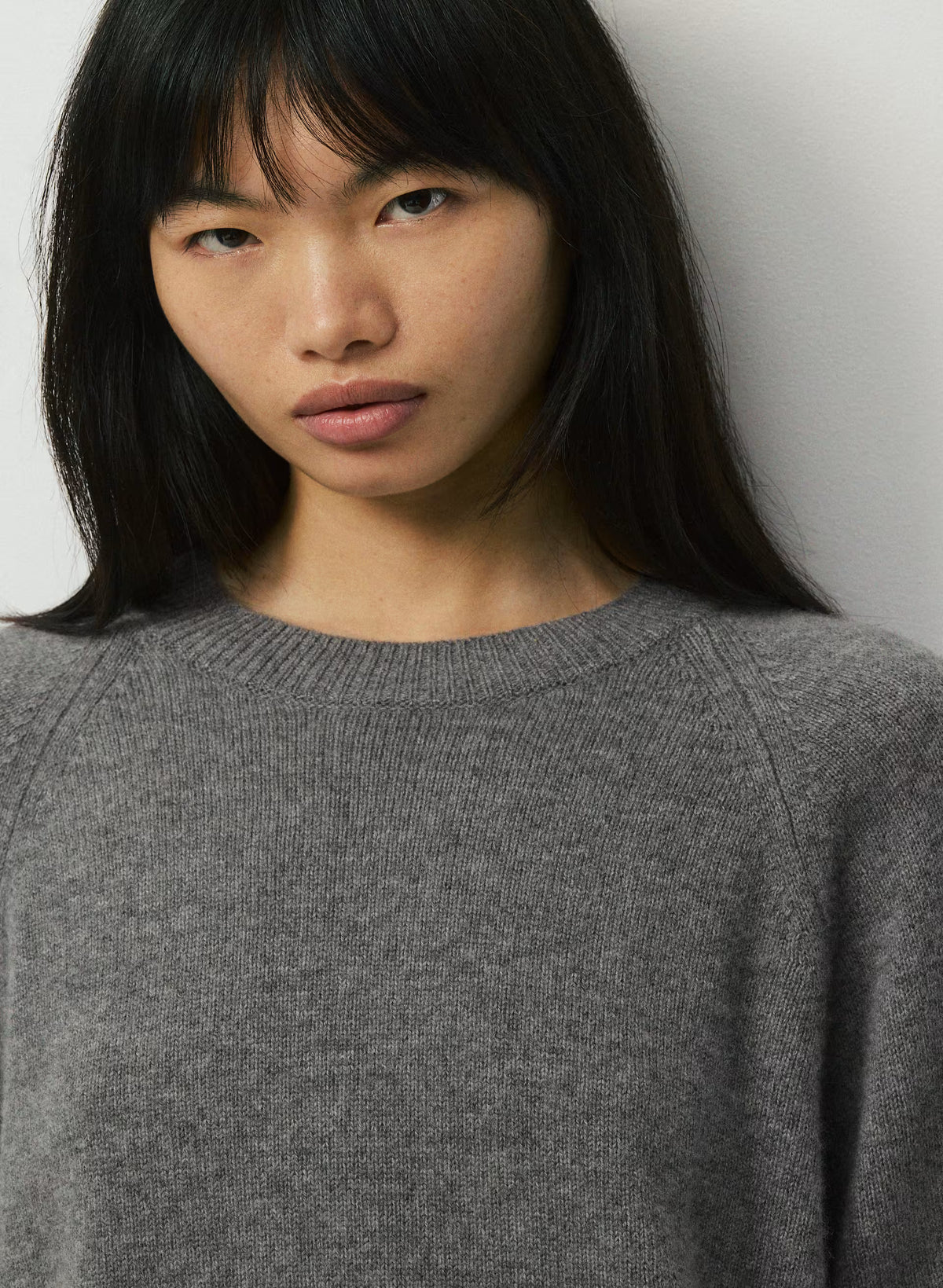 Wool Cashmere Raglan Sweater - Olive
