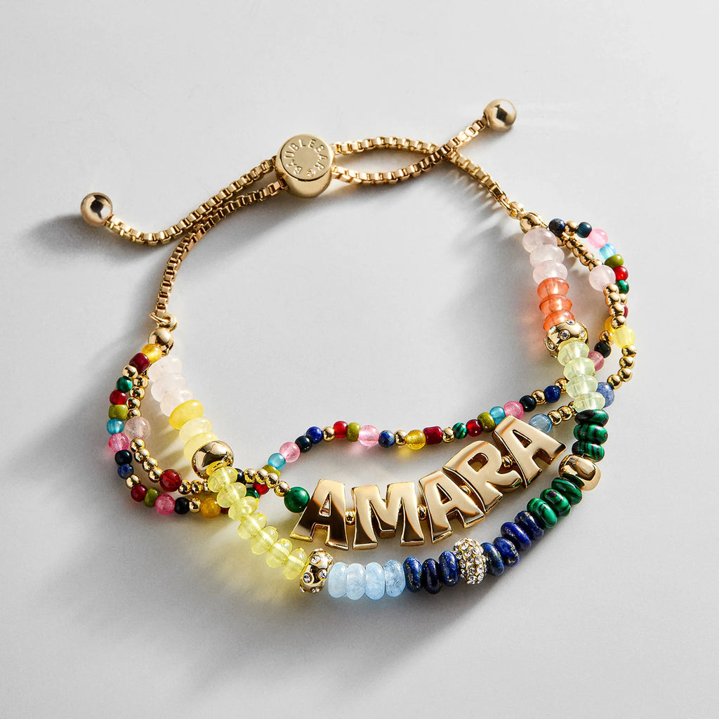 Personalized Three-Strand Beaded Bracelet
