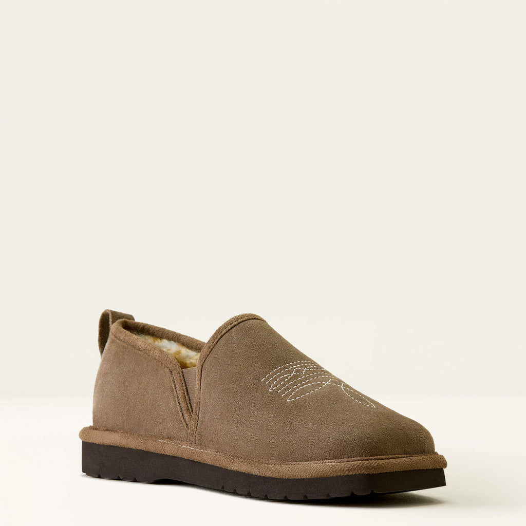 Men's Suede Square Toe Slippers - Chestnut