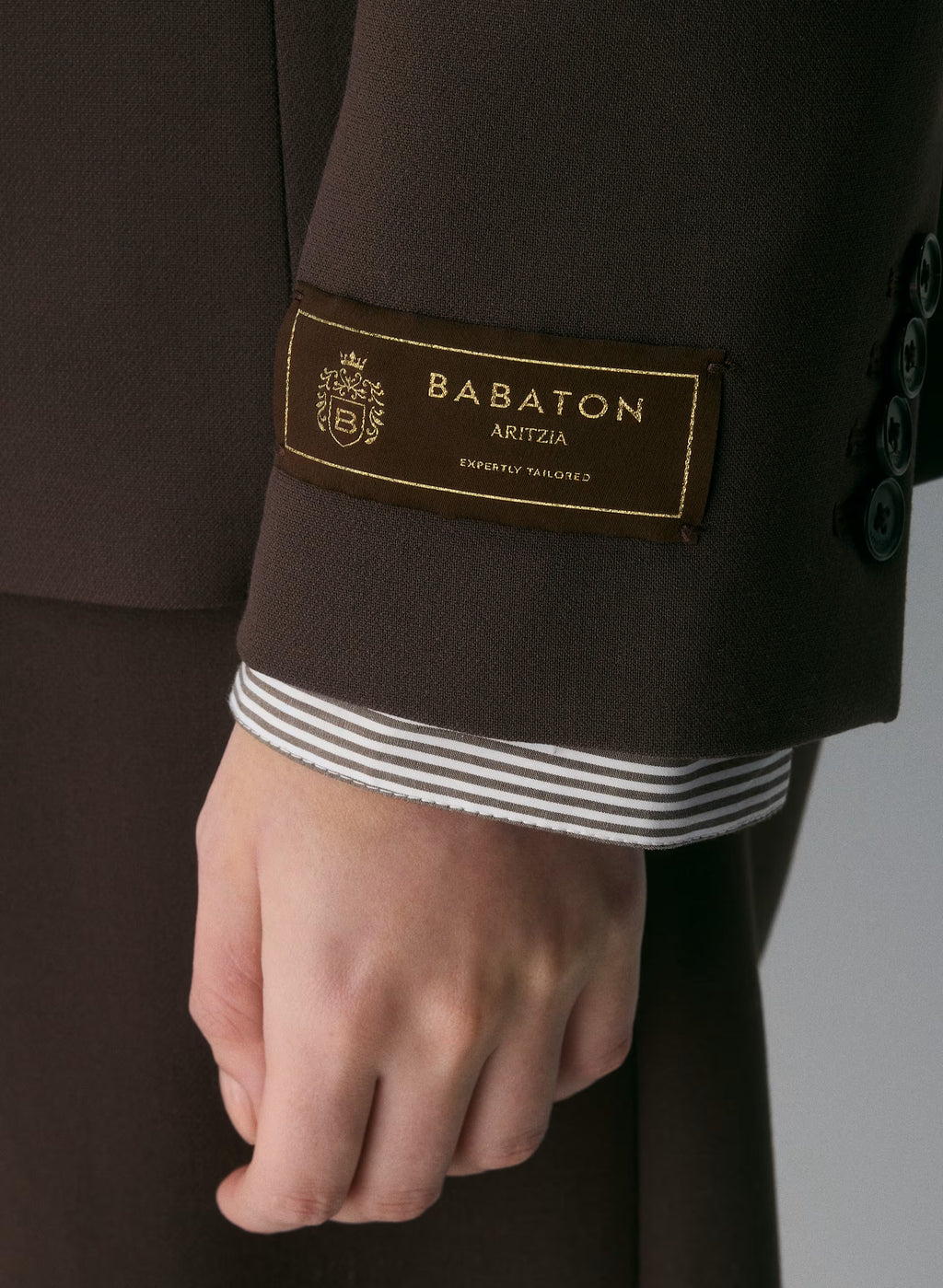 Single-Breasted Stretch Blazer - Brown Check