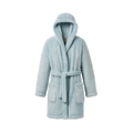 Women's Hooded Plush Fleece Robe - Cream