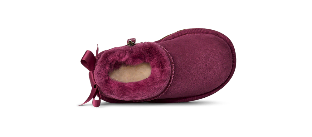 Toddler Sheepskin Bow Ankle Boot - Chestnut