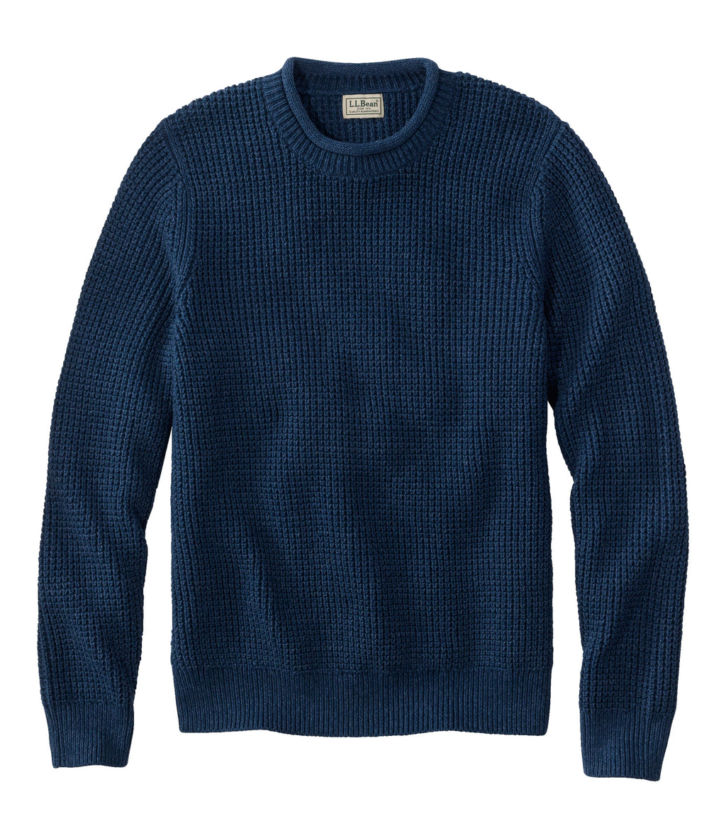 Men's Organic Cotton Waffle Knit Sweater - Indigo