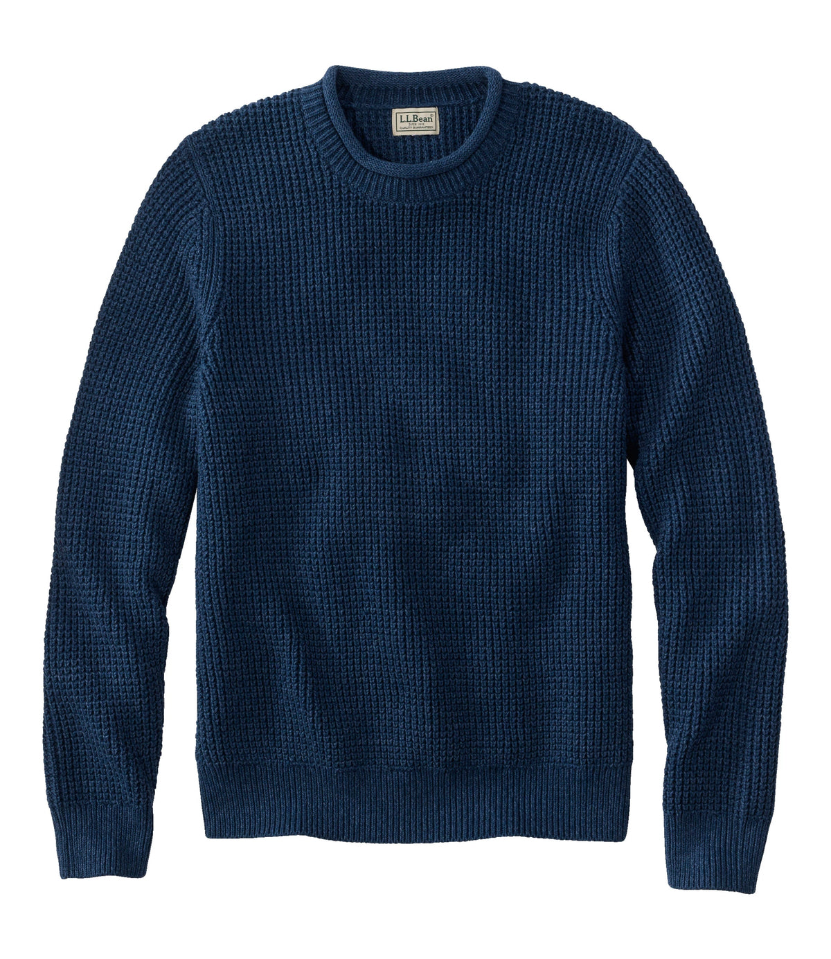 Men's Organic Cotton Waffle Knit Sweater - Indigo