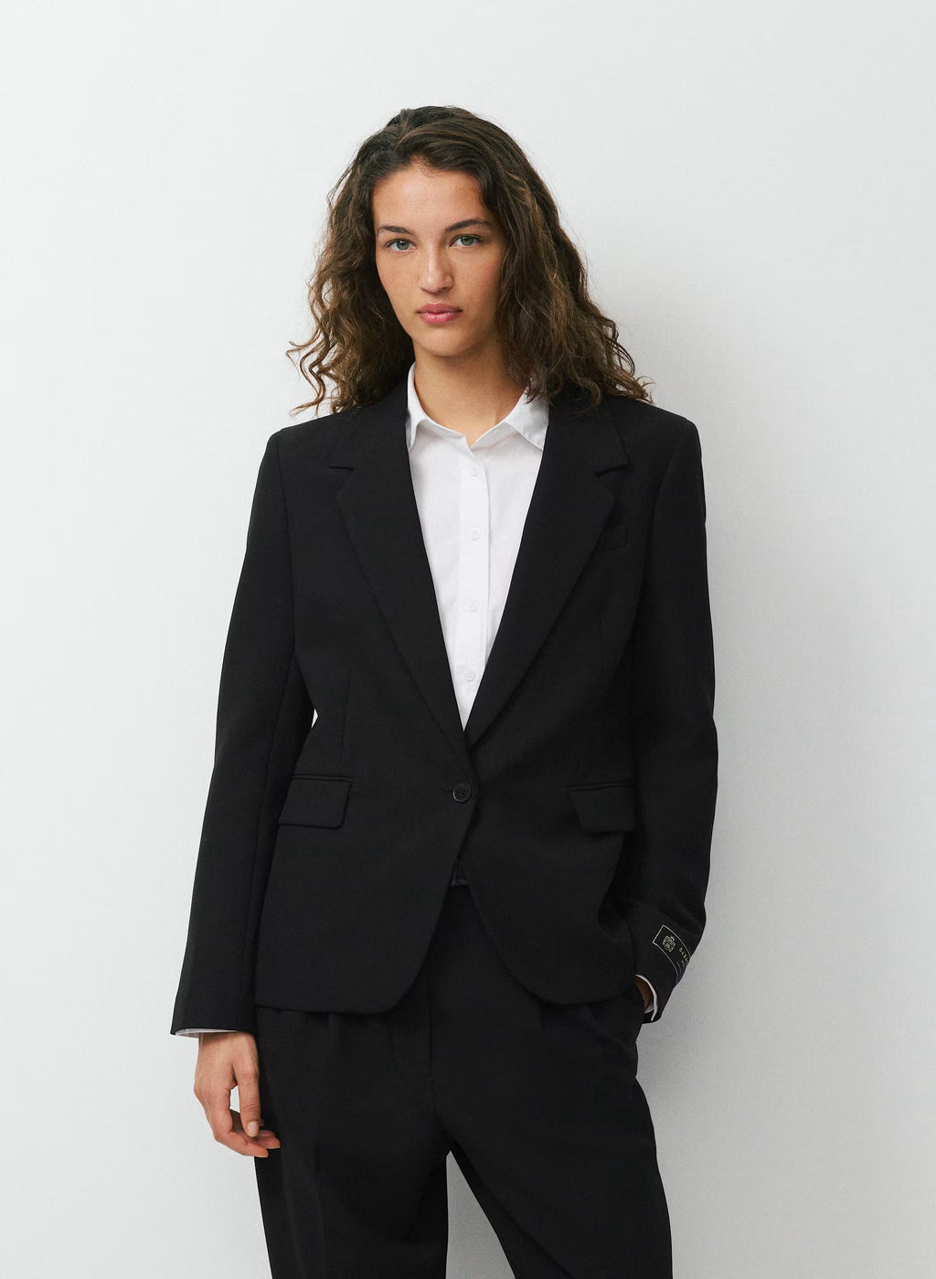 Single-Breasted Stretch Blazer - Check