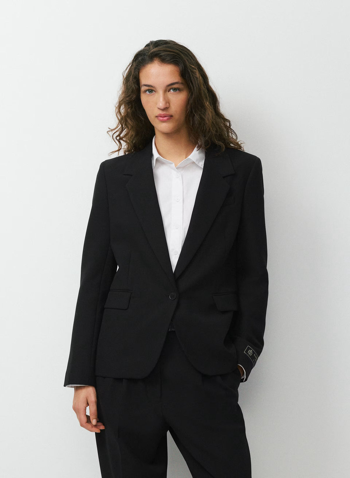 Single-Breasted Stretch Blazer - Check