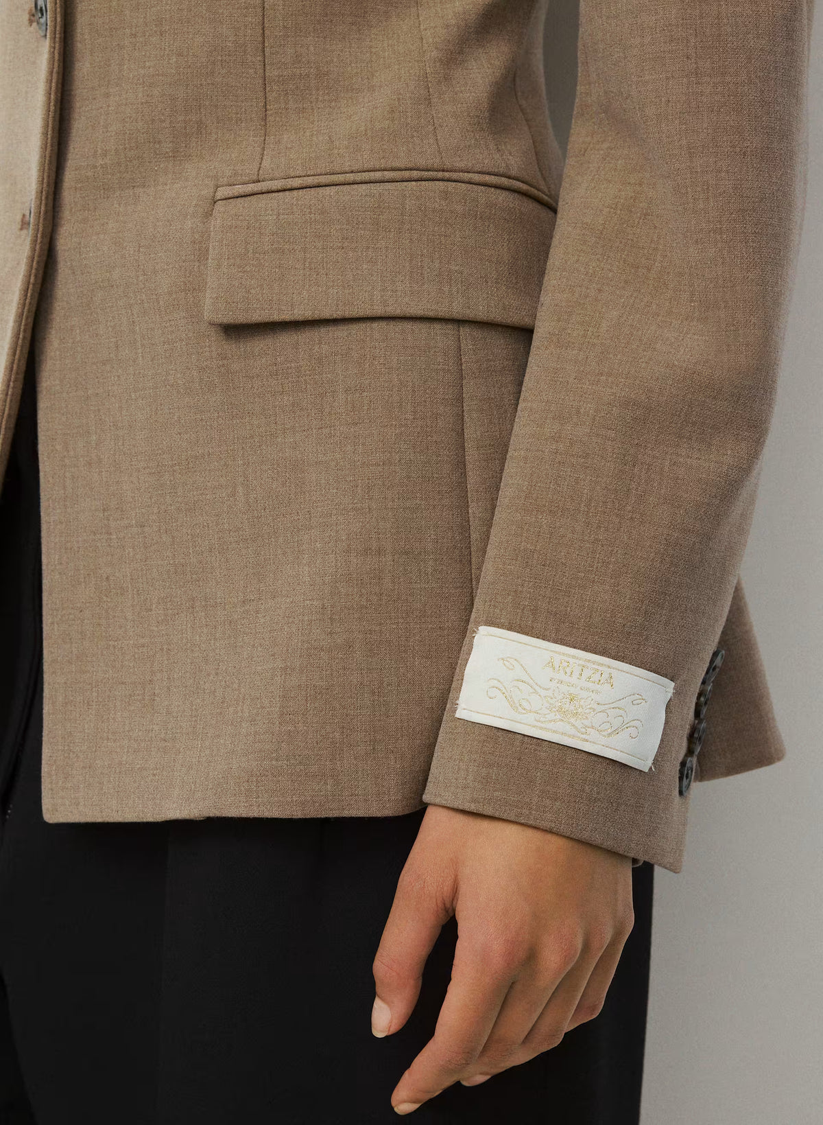 Single-Breasted Stretch Blazer - Brown Check