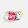 Custom Two-Stone Gold-Plated Ring - Amethyst