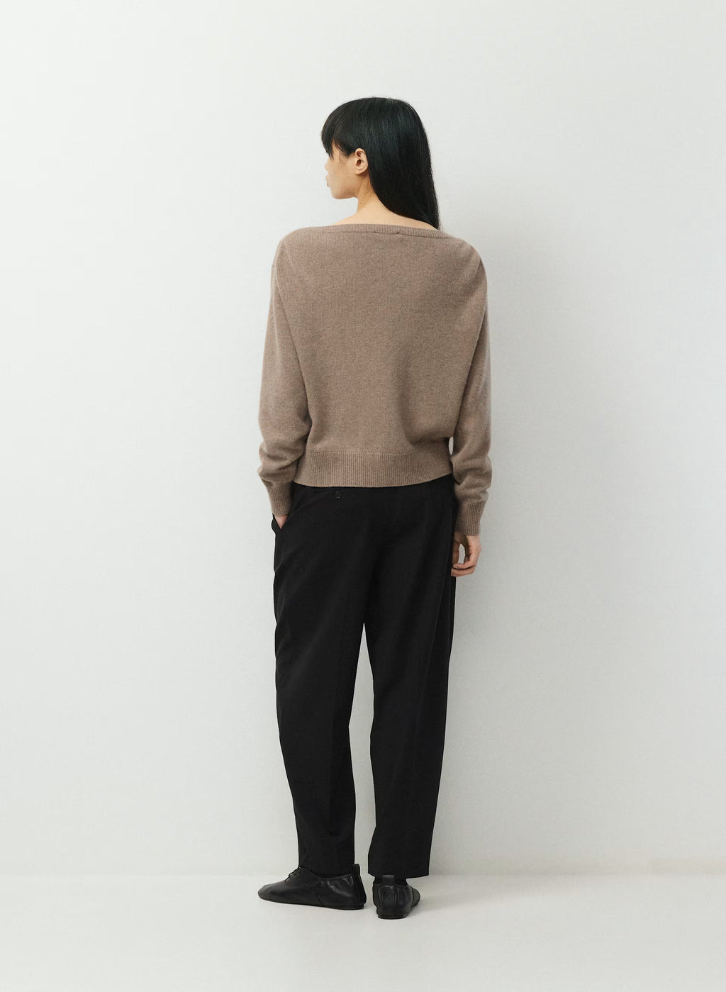 Cashmere Boatneck Sweater - Heather Gray