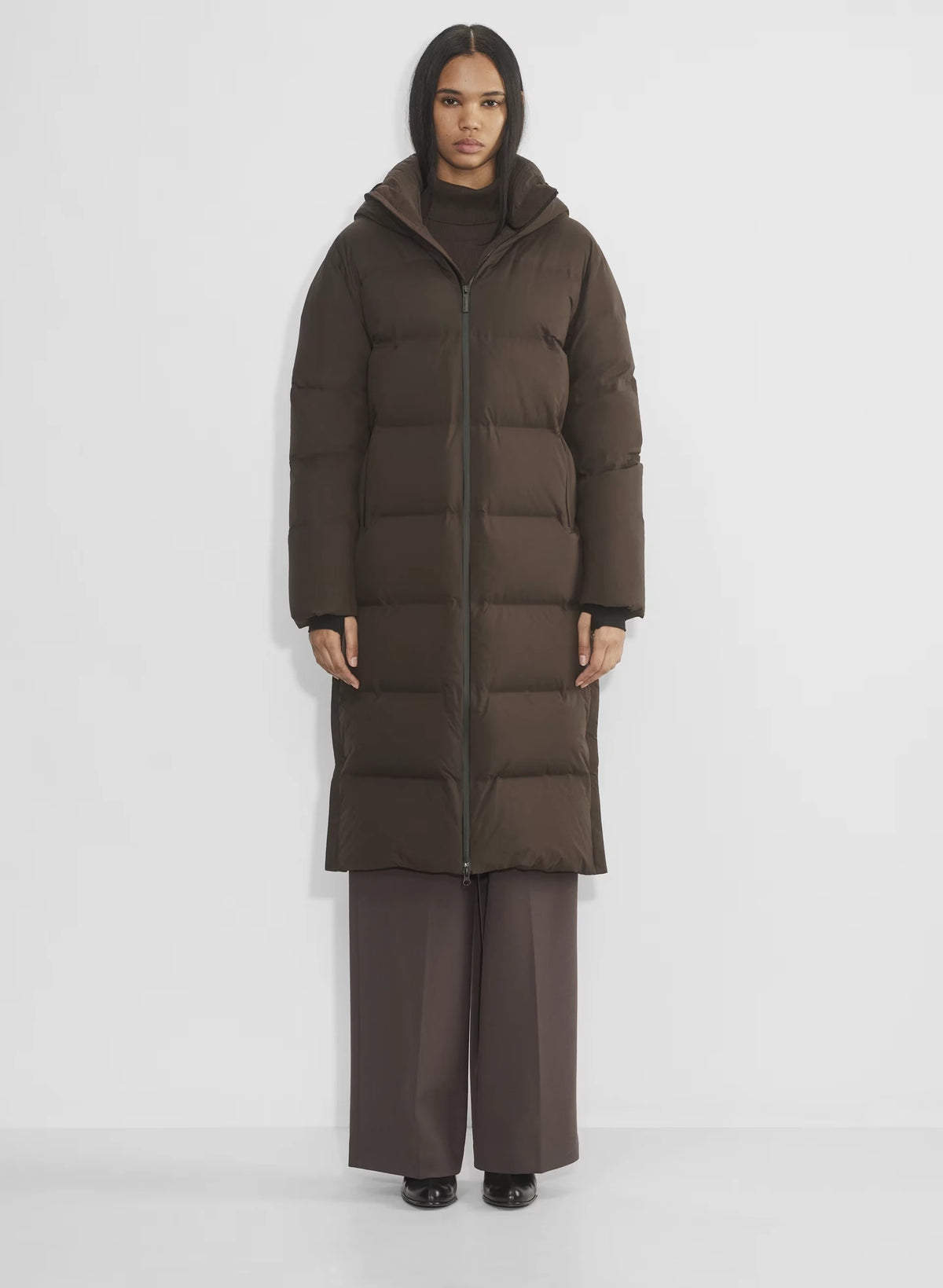 Waterproof Long Down Puffer Coat - Gray