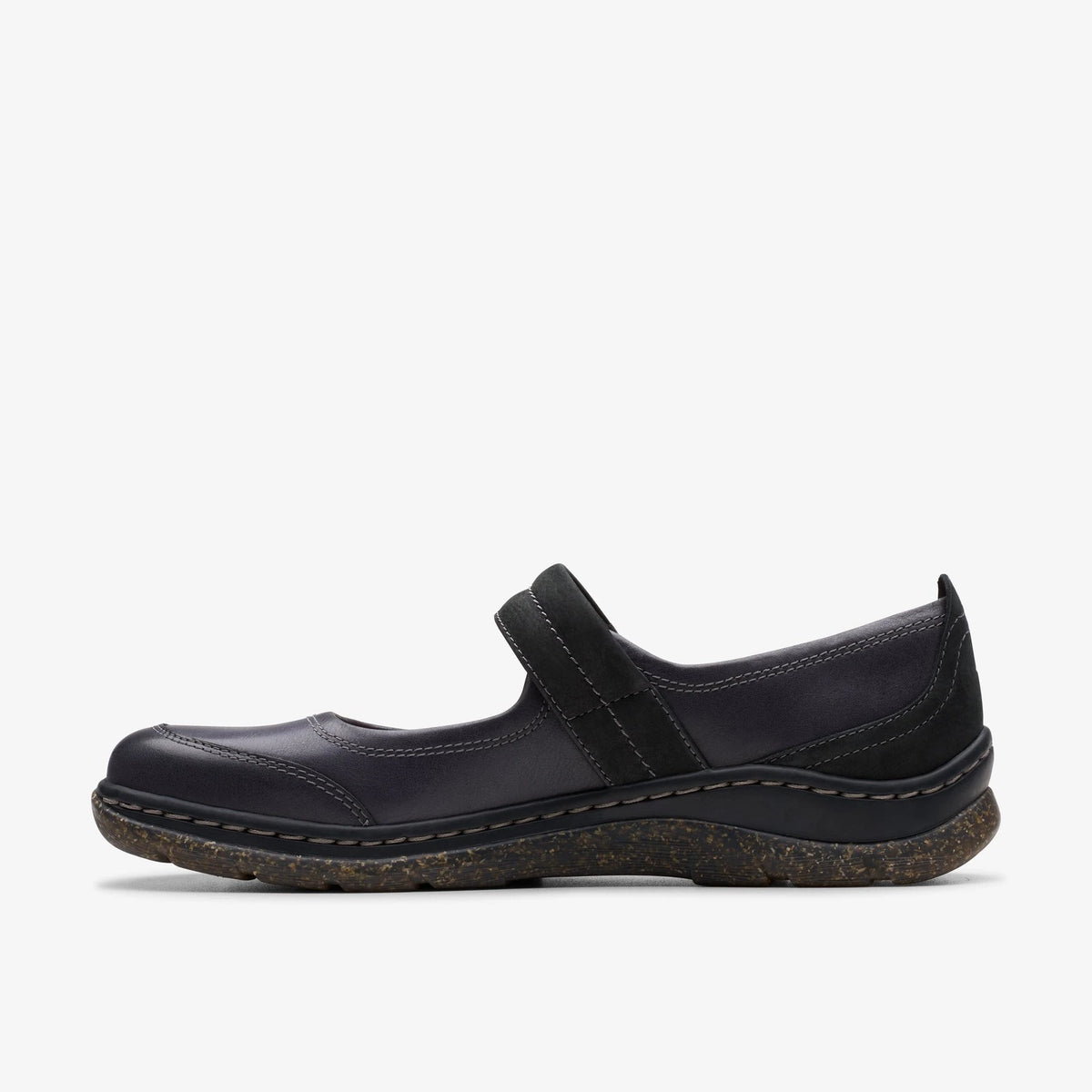 Women's Leather Mary Jane Flat - Black