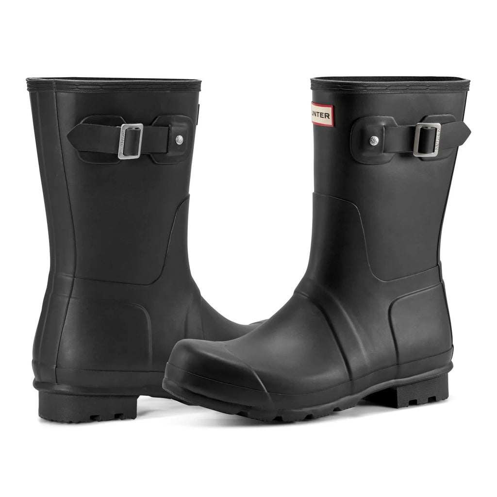 Men's Short Rubber Rain Boots - Black