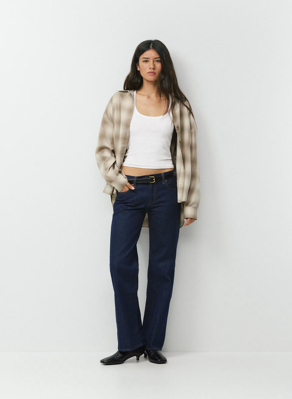 Low-Rise Wide-Leg Jeans - Dark Blue