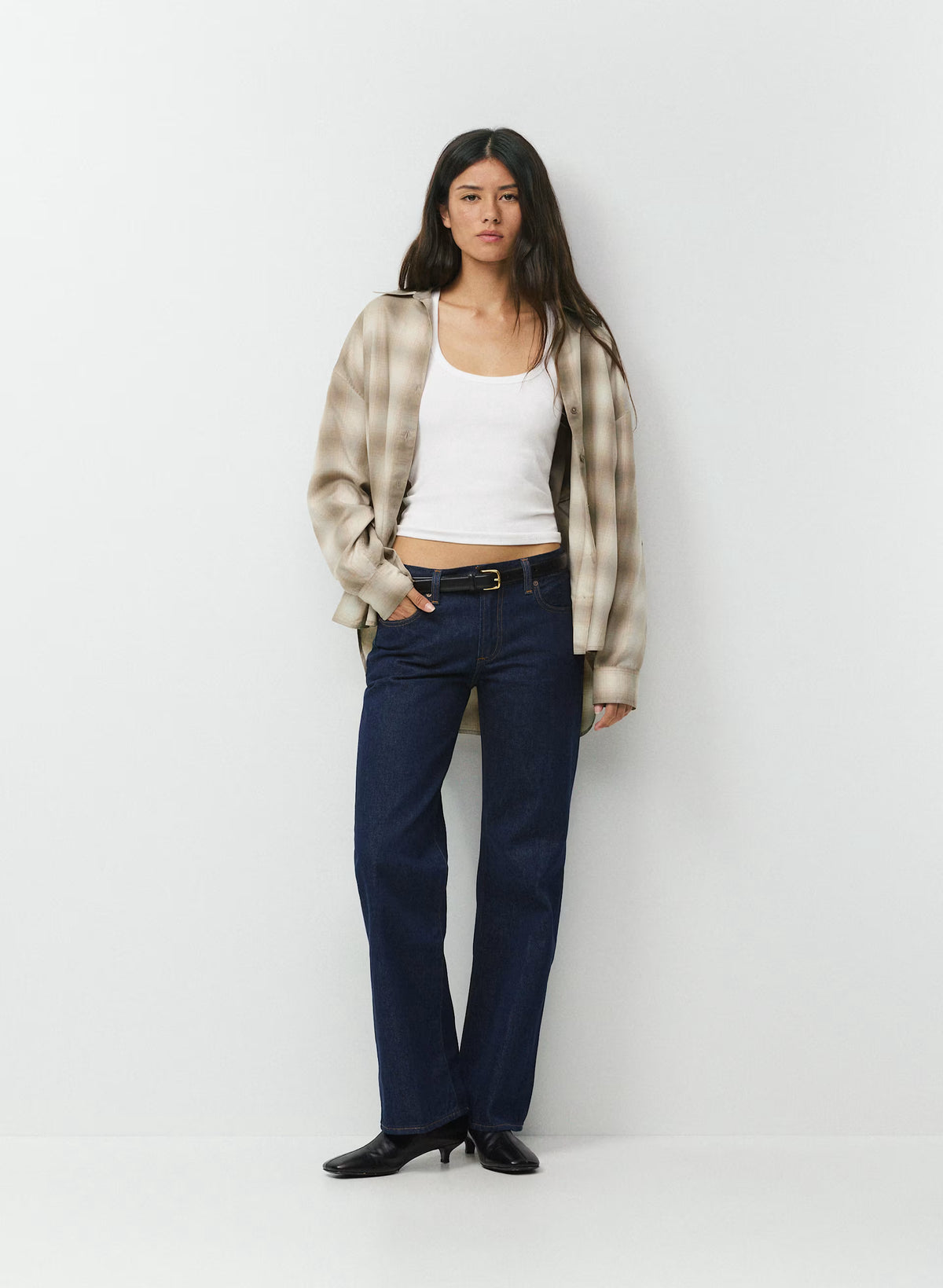 Low-Rise Wide-Leg Jeans - Dark Blue