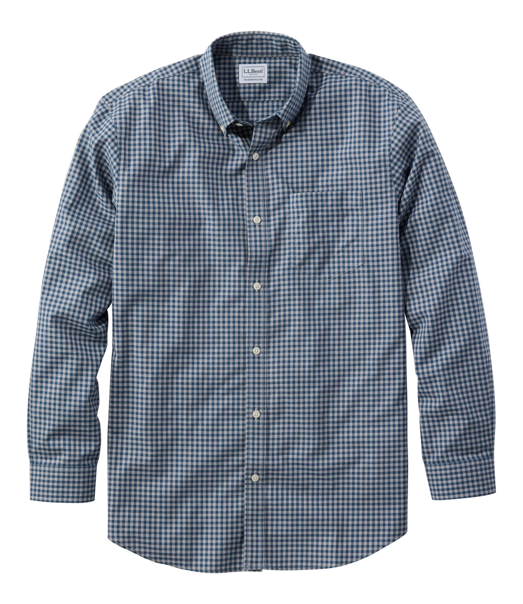 Men's Cotton Check Button-Down Shirt - Light Gold