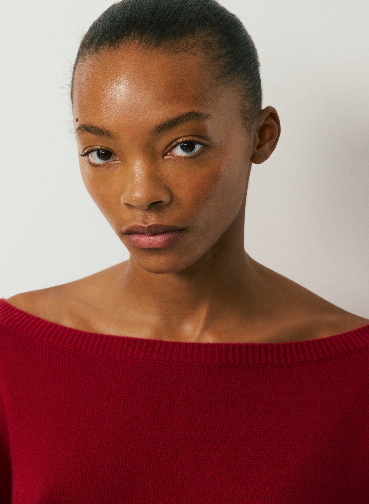 Cashmere Boatneck Sweater - Heather Gray