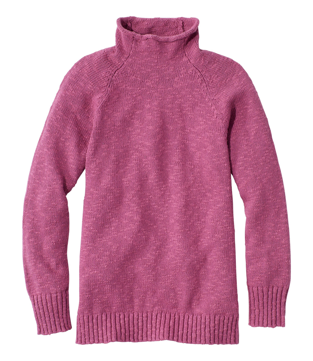 Women's Cotton Funnel Neck Pullover Sweater - Natural