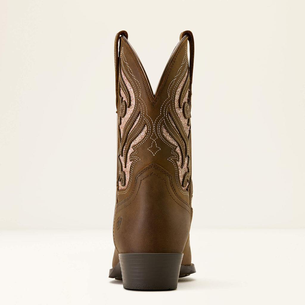 Kids' Glitter Cutout Western Boot - Brown