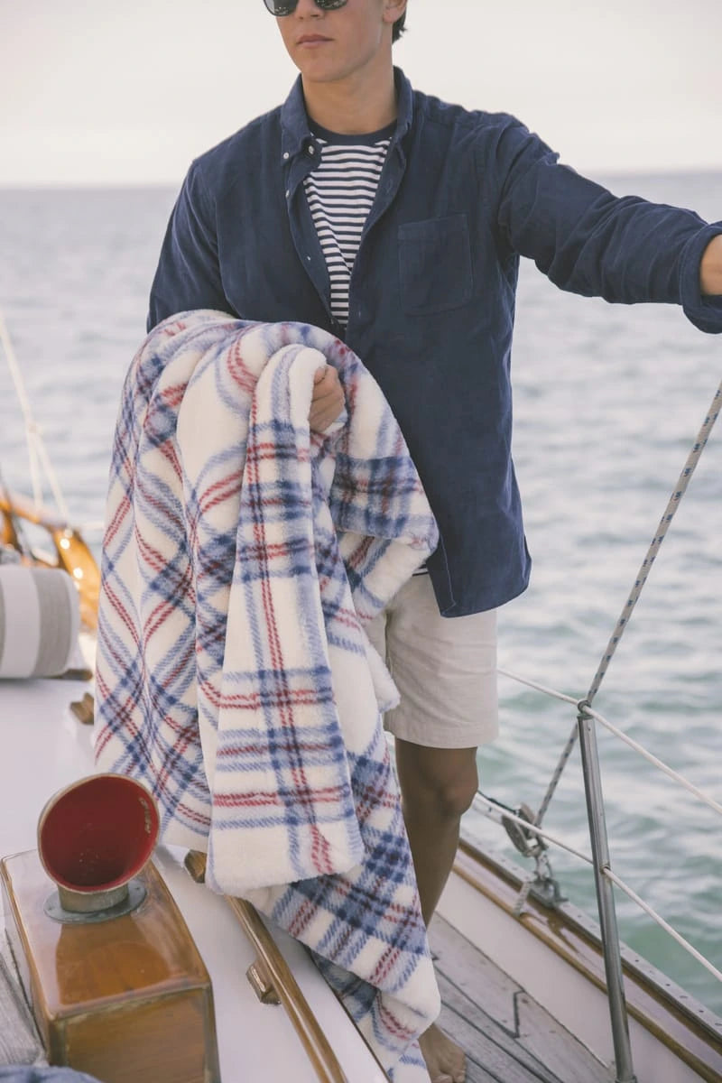 Plush Blanket - Red Blue Plaid