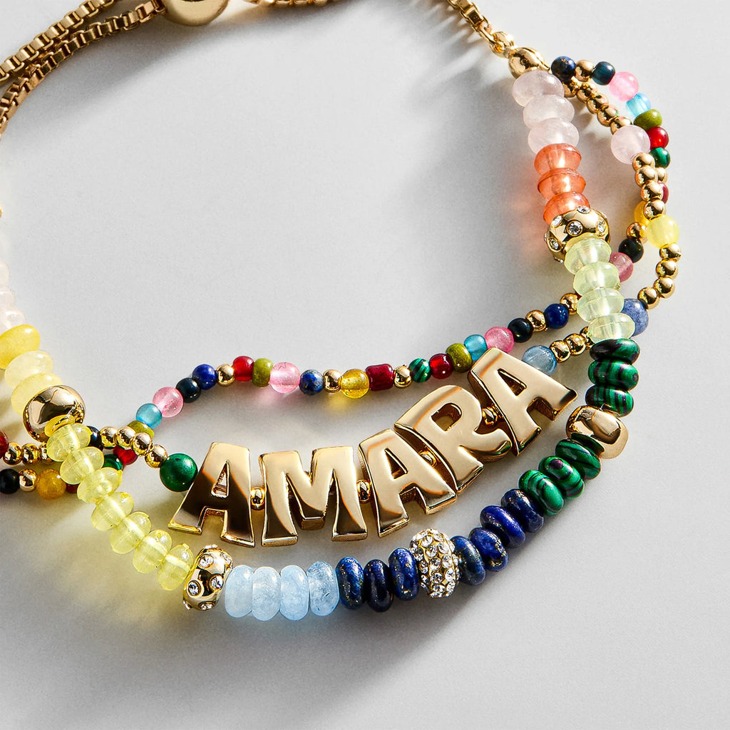 Personalized Three-Strand Beaded Bracelet