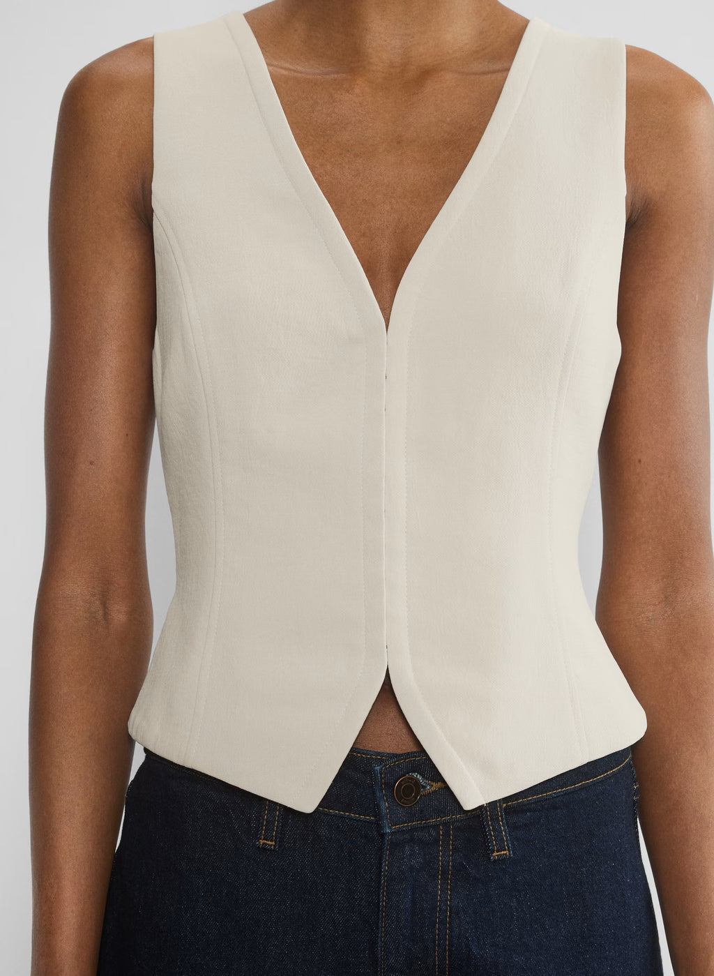 Lined Tailored Suit Vest - Olive
