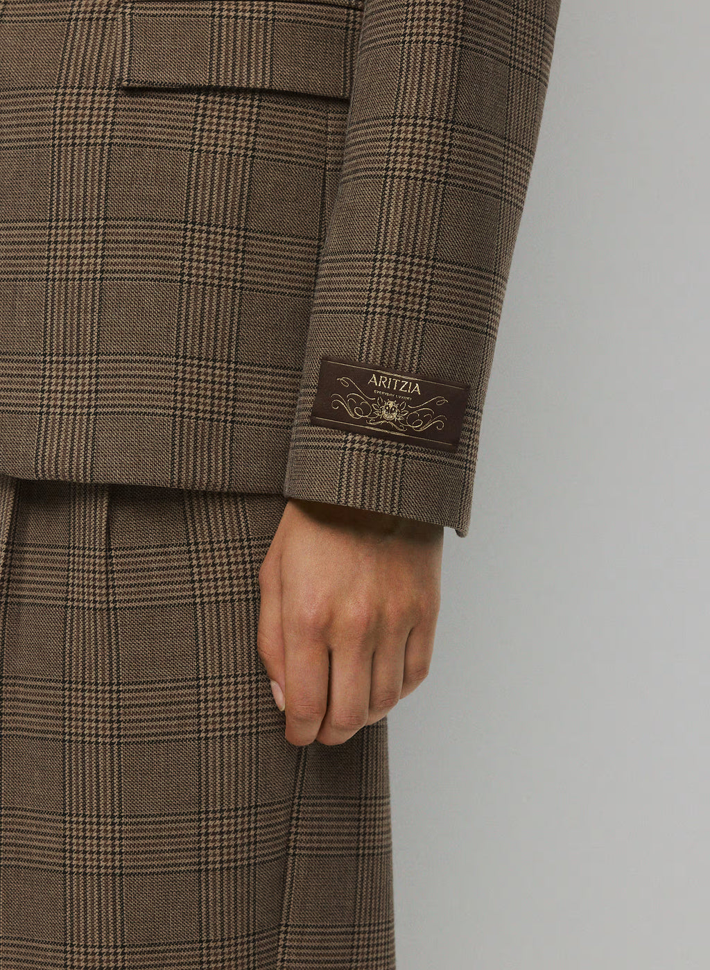 Single-Breasted Stretch Blazer - Check