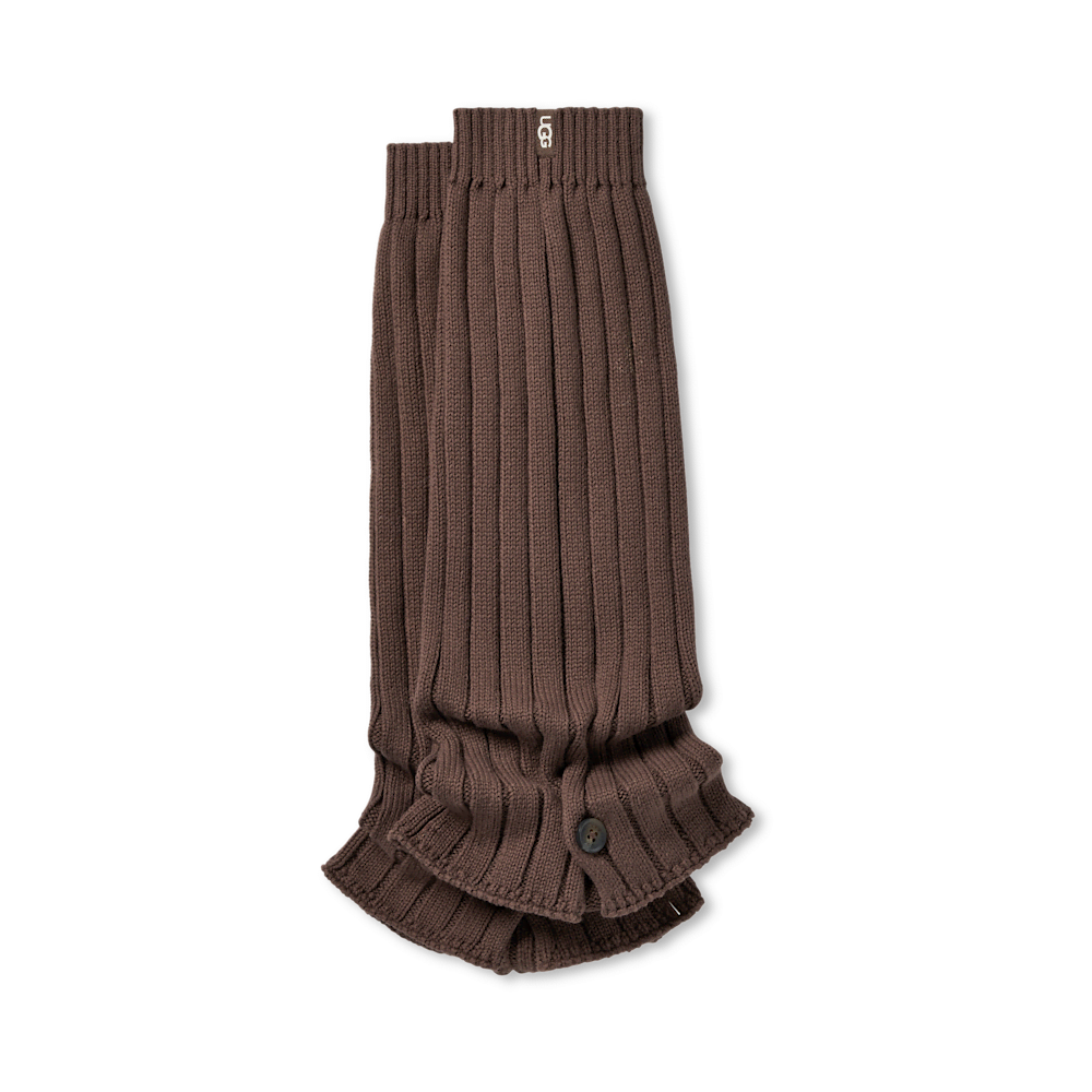 Rib Knit Button Leg Warmers - Dusk