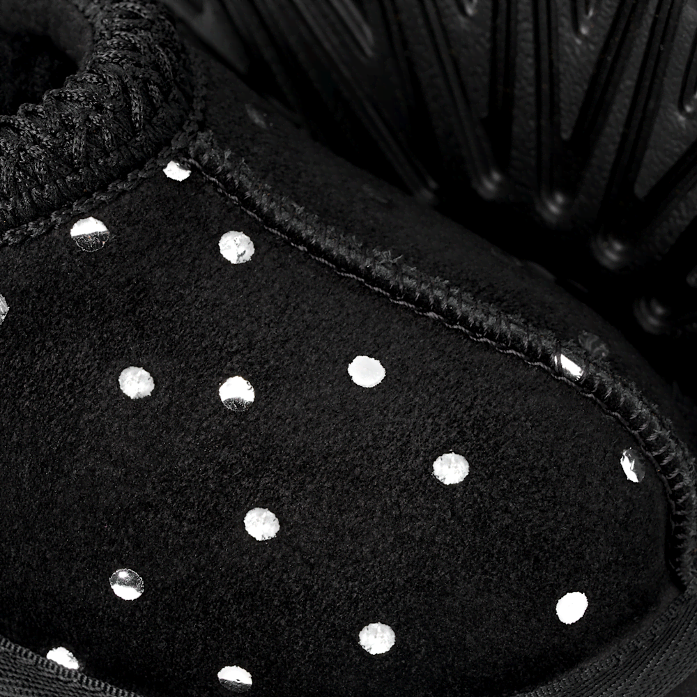 Toddler Metallic Dot Suede Mule - Black