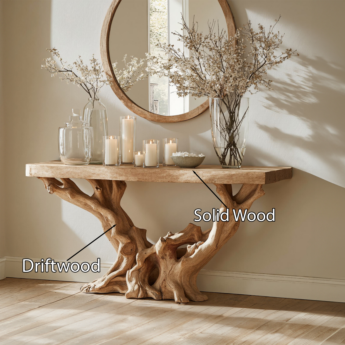Farmhouse Solid Wood Console Table for Entryway or Hallway - view 5