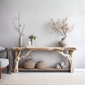 Rustic Modern Natural Wood Console Table with Clean Lines