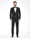 Men's Black Shawl Lapel Wool Regular Fit Tuxedo