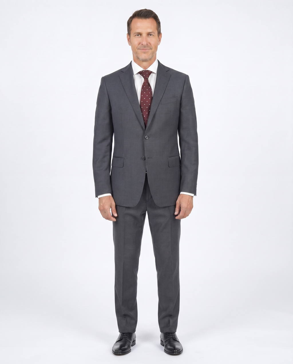 Men's Charcoal Gray Wool Canvassed Regular Fit Suit