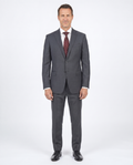 Men's Charcoal Gray Wool Canvassed Regular Fit Suit