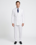 Men's Solid White Double Breasted Suit