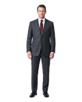 Men's Charcoal Gray Pinstripe Wool Notch Lapel 2-Button Suit