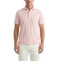 Men's Peach Dress Collar Short Sleeve Cotton Performance Polo Shirt