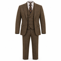 Brown Herringbone Tweed Three-Piece Suit