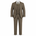 Taupe Herringbone Tweed Three-Piece Suit